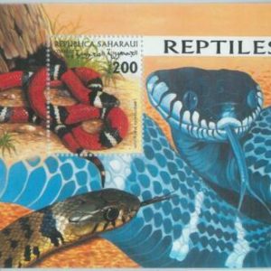 C0469 - Western SAHARA OCCIDENTAL - 1998, Miniature Sheet: Reptiles, Snakes