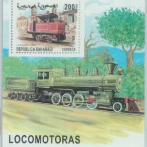 C0482 - Western SAHARA OCCIDENTAL - 1999, Miniature Sheet: Trains, Locomotives
