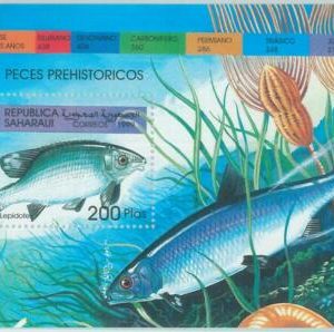 C0486 - Western SAHARA OCCIDENTAL - 1999, Miniature Sheet: Prehistoric fish