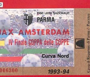 C1330 - Collectible FOOTBALL TICKET stub - European Cup 1993/4: PARMA  vs AJAX