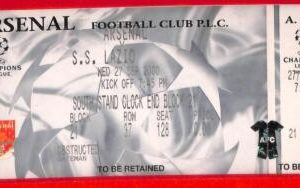 C1165 - Collectible FOOTBALL TICKET stub - CHAMPIONS 2000: Arsenal vs LAZIO