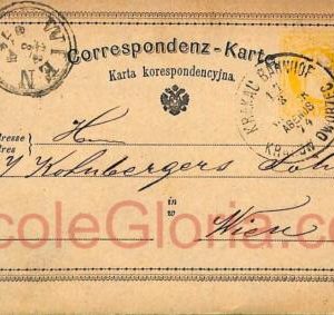 ad5989 - AUSTRIA Poland - POSTAL HISTORY - STATIONERY CARD  from KRAKOW 1874