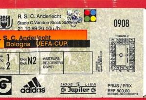 C0899 - Collectible FOOTBALL TICKET stub - UEFA CUP 1999: Anderlecht vs Bologna