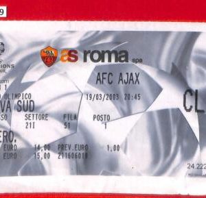 C1429 - Collectible FOOTBALL TICKET stub - CHAMPIONS League 2003: ROMA vs AJAX