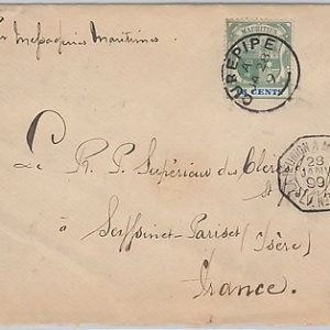 51908 - MAURITIUS -  POSTAL HISTORY - COVER  from CUREPIPE  to FRANCE 1899