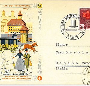 63342 - SWITZERLAND - POSTAL HISTORY -  SPECIAL EVENT POSTCARD 1947 -  STAMP DAY