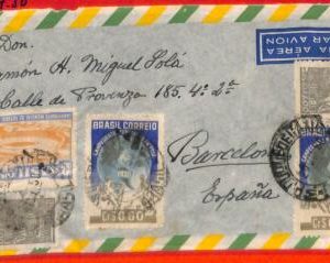 aa2443 -  BRAZIL  - Postal History - FOOTBALL stamps on COVER 1950 World Champio