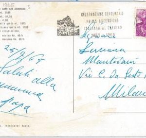 65567 - ITALY - Postal History - SPECIAL POSTMARK on CARD - MOUNTAINEERING 1965