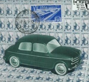 93294 - ITALY - POSTAL HISTORY - SPECIAL POSTMARK & Postcard 1953 - FIAT Cars