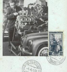 93295 - ITALY - POSTAL HISTORY - SPECIAL POSTMARK & Postcard 1952  - LANCIA Cars