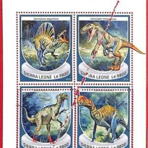 A4666 - SIERRA LEONE - ERRORE MISPERF Miniatura: 2018 Dinosauri, Preistoria