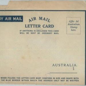 74785 - POSTAL HISTORY - AUSTRALIA - STATIONERY Aerogramme AIR LETTER  1941