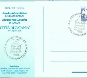 67907 - ITALY - POSTAL HISTORY -  EVENT POSTCARD:  CHESS scacchi 1995 CATANIA