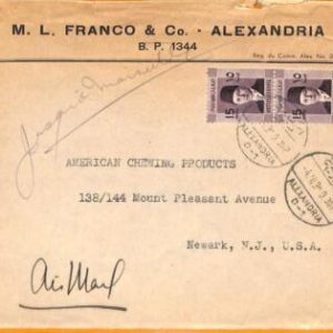 aa0130 - EGYPT - POSTAL HISTORY - AIRMAIL COVER from ALEXANDRIA to USA 1930