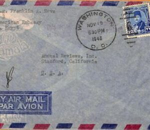 aa0133 - EGYPT - POSTAL HISTORY - DIPLOMATIC MAIL postmark in the USA 1948