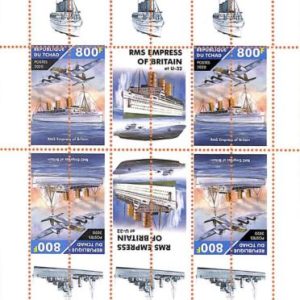A7207 - TCHAD, Error, 2020, MISPERF MINIATURE SHEET:Ships,RMS Empress, Airplanes