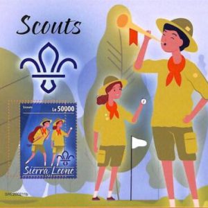 A6991 - SIERRA LEONE, Error, 2020, MISPERF SOUVENIR SHEET: Boy Scouts