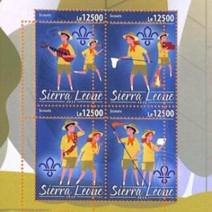 A6990 - SIERRA LEONE, Error, 2020, MISPERF MINIATURE SHEET: Boy Scouts, Music