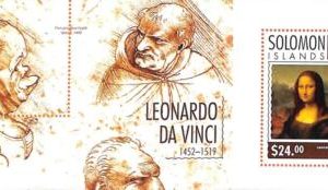 A7020 - SOLOMON ISLANDS, Error, 2014, MISPERF SOUVENIR SHEET: Leonardo Da Vinci,