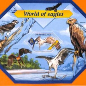 A7010 - SOLOMON ISLANDS, Error, 2014, MISPERF SOUVENIR SHEET: Birds of prey, Eag
