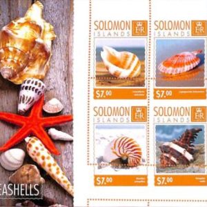 A7030 - SOLOMON ISLANDS, Error,2014,MISPERF MINIATURE SHEET: Shells, Marine life
