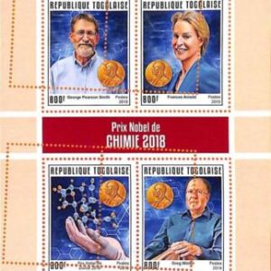 A7076 - TOGO, Error, 2019, MISPERF MINIATURE SHEET: Nobel Prize 2018, Chemistry