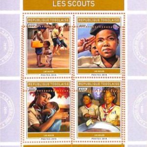 A7084 - TOGO, Error, 2019, MISPERF MINIATURE SHEET: Boy Scouts,