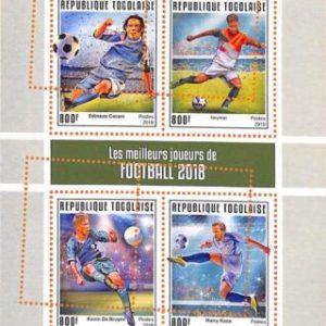 A7077 - TOGO, Error, 2019, MISPERF MINIATURE SHEET: Football, Neymar, Kane