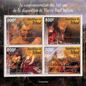 A7193 - TCHAD, Error, 2020, MISPERF MINIATURE SHEET: Art, Pierre Paul Rubens