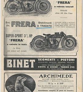 55489  - VINTAGE ITALIAN ADVERTISING from MAGAZINE -  MOTOCLYCLES 1920'S Tradate