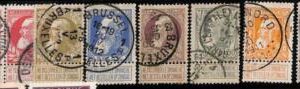 94753c - BELGIUM Belgique - STAMPS - King Leopold II + coupon Yvt # 74/80  USED