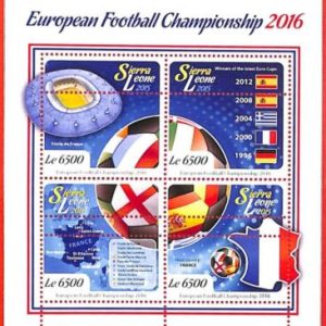A4821 - SIERRA LEONE - ERROR MISPERF: 2015 European Football championship, Flags