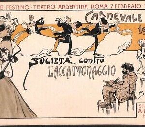 Lib537 - CARTOLINA d'Epoca Illustrata - SOCIETA' contro l'ACCATONAGGIO Roma 1902