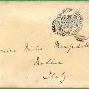 P1003 - VICTORIA - Postal History - STATIONERY COVER - H & G # 12 to ITALY 1891