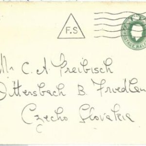 72443 - GREAT BRITAIN - POSTAL STATIONERY COVER Czechoslovakia Printed to order