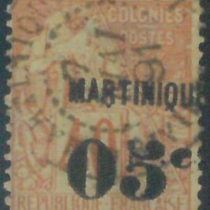 88115  - MARTINIQUE  - STAMPS: Yvert  # 14Ia (missing "." after c)  -  FINE USED