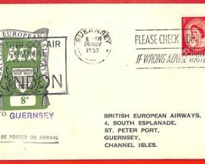 aa3437 - GB / GUERNSEY  - POSTAL HISTORY -  Special Cover WATERLOO AIR TERMINAL