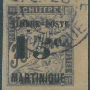 88118 - MARTINIQUE - STAMPS: Yvert  # 22b with ERROR shown in SCHELLER -  USED