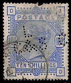 94888f - GREAT BRITAIN - STAMP - SG #  182 or 183 - USED with PERFIN: L.C. & S.