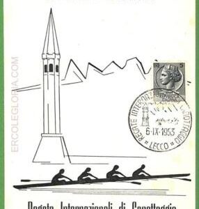 af3760  - ITALY - POSTAL HISTORY - Illustrated EVENT CARD - ROWING Canoes - 1953
