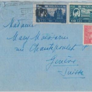 75428  - ROMANIA - POSTAL HISTORY - OVERPRINTED STAMP on COVER to SWITZERLAND
