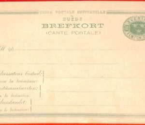 aa1814 - SWEDEN - Postal History - POSTAL STATIONERY CARD