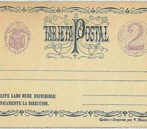 37503 - ECUADOR  -  POSTAL HISTORY - Stationery Card   HIGGINGS & GAGE # 4 - EAG