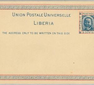 59210 - LIBERIA  - POSTAL HISTORY:  STATIONERY CARD  Higgings & Gage # 2