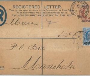 69096 - BRITISH LEVANT - POSTAL HISTORY -  REGISTERED STATIONERY COVER H & G #14