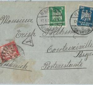 69954 - GERMANY Reich - POSTAL HISTORY - COVER to FRANCE 1928 - TAXED on arrival