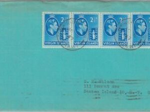 83457 -  VIRGIN Island  - POSTAL HISTORY  -  COVER  to USA 1947 from ROAD TOWN
