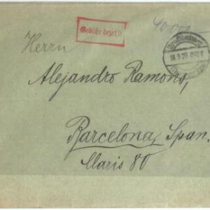 72511 - GERMANY  - POSTAL HISTORY - Cover o SPAIN - INFLATION PERIOD  1923