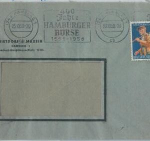 77519 - GERMANY - POSTAL HISTORY - Mechanical ADVERTISING postmark on cover 1958
