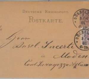77527 - GERMANY - POSTAL HISTORY - STATIONERY CARD to ITALY  1881